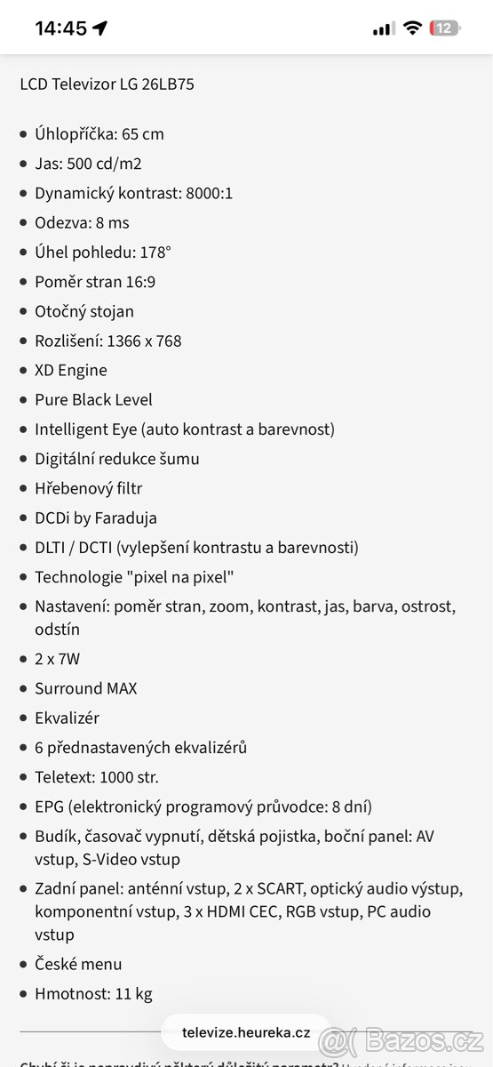Televize LG 26LB75 úhlopříčka 65cm - 6