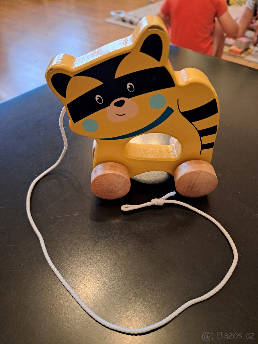 Dřevěné hračky - vkládací kostka, mýval, krokodýl - 6