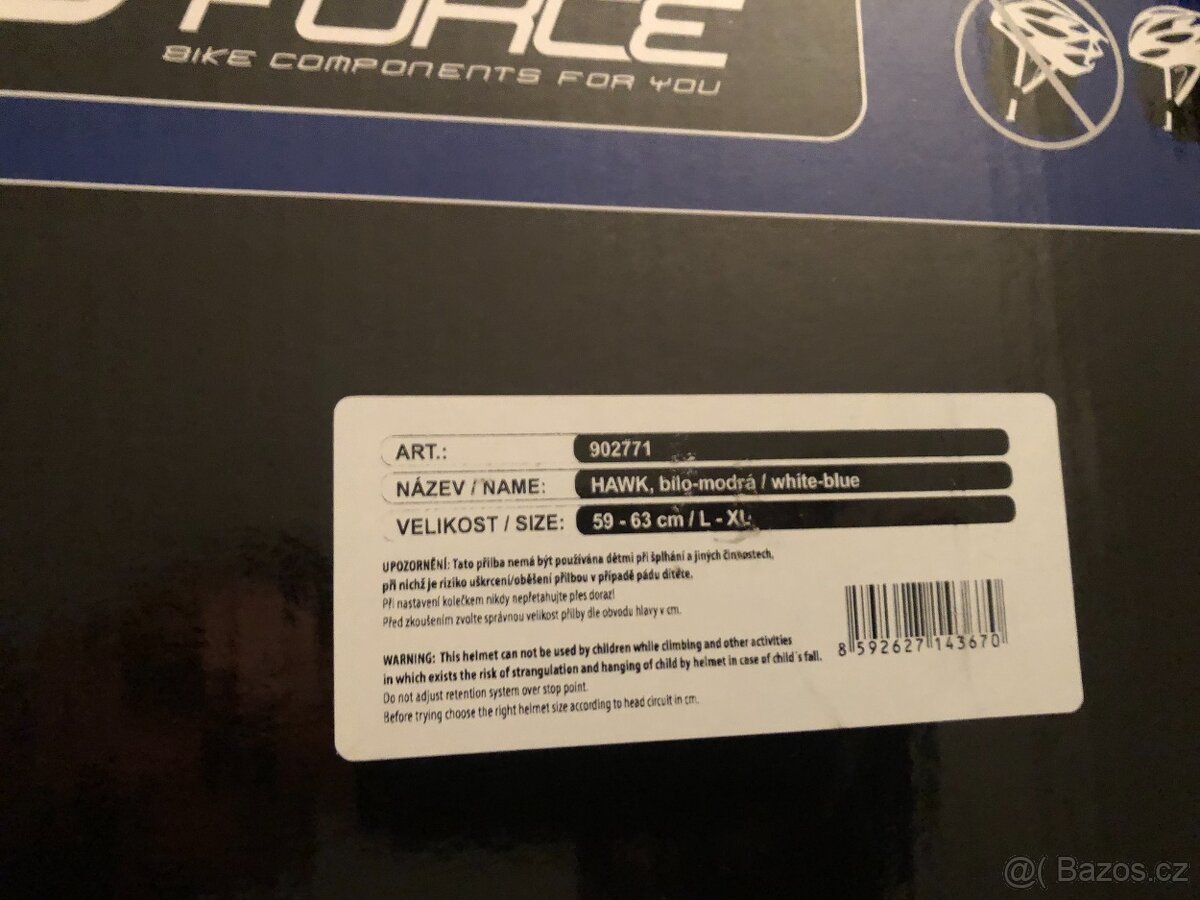 Přilba FORCE HAWK, bílo-modrá L - XL - 6