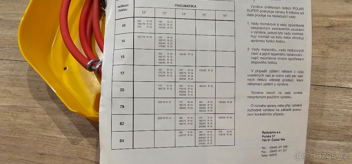Nové, nepoužité sněhové řetězy 13" - 14" - 6
