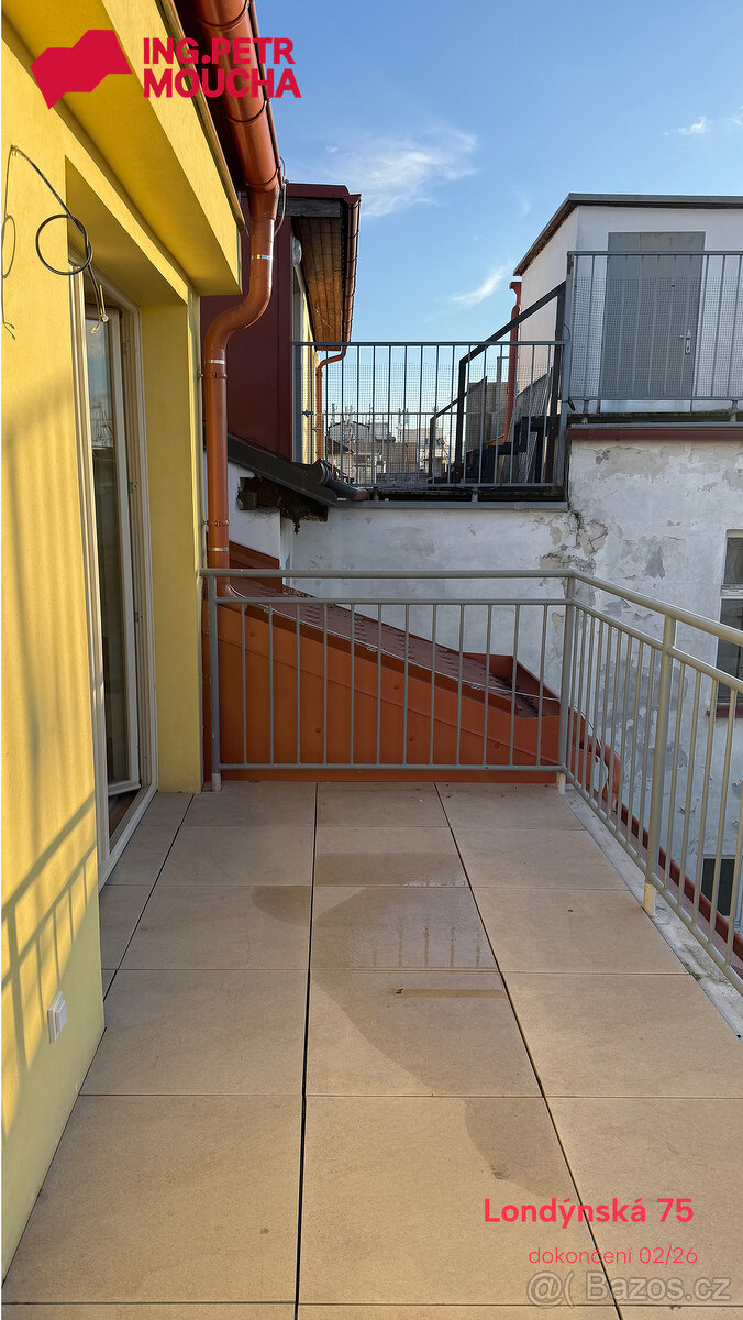 Světlý byt 2+kk s velkou terasou ve vrchním patře, Londýnská - 6