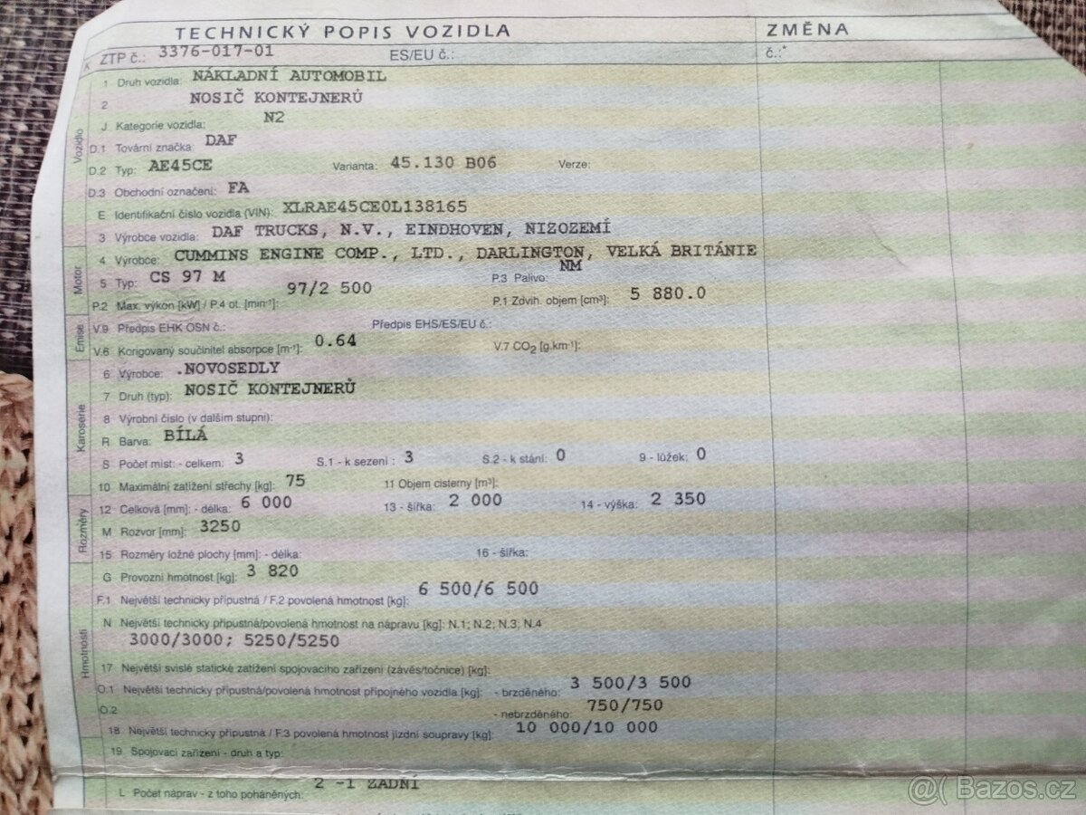 Nosič kontejnerů - DAF 45 - 6
