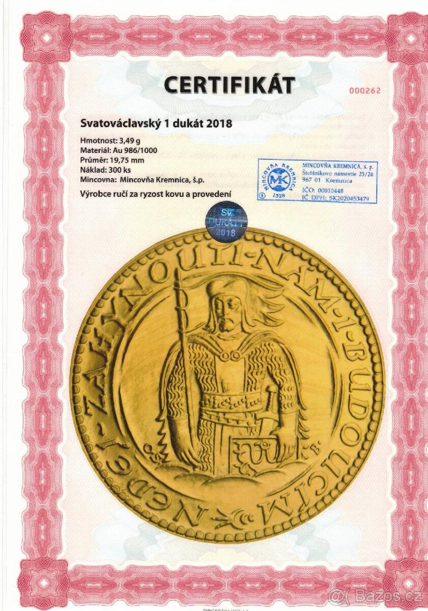 Svatováclavský dukát 2018 s puncem, pouze 100 ks - 6