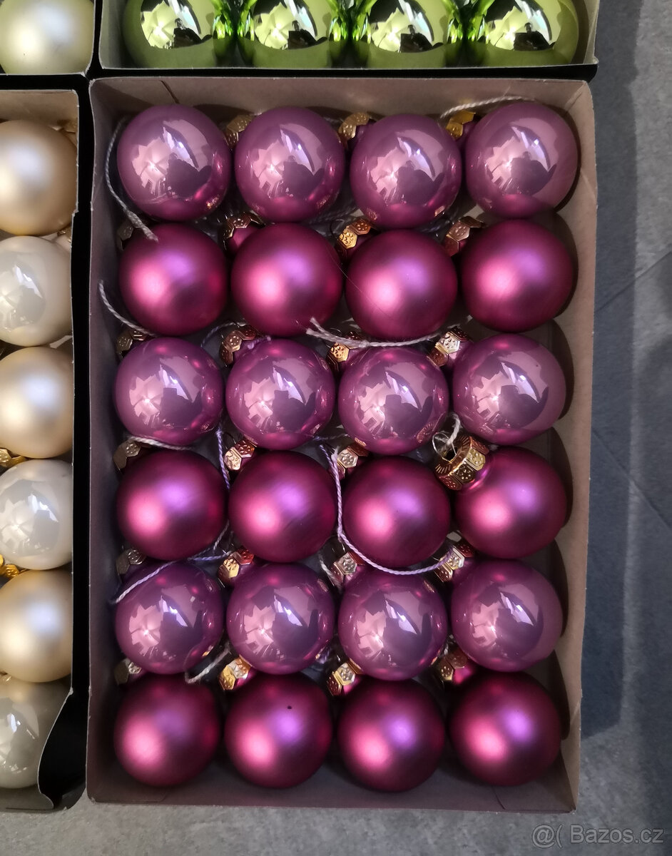 Vianočné ozdoby sklenene perleťové gule - 6