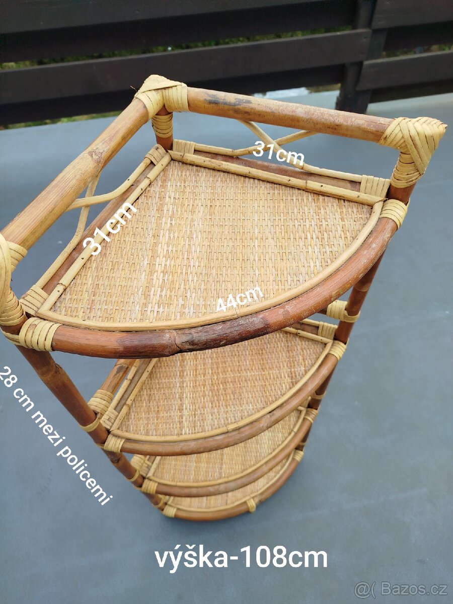 Ratanový rohový regál - 6