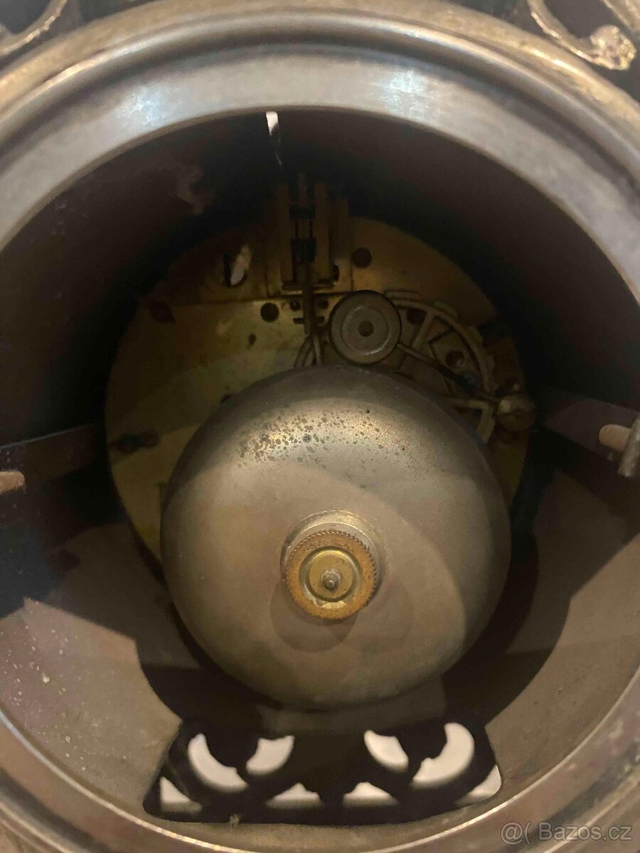 Prodám tří-dílný francouzský krbový hodinový set - 6