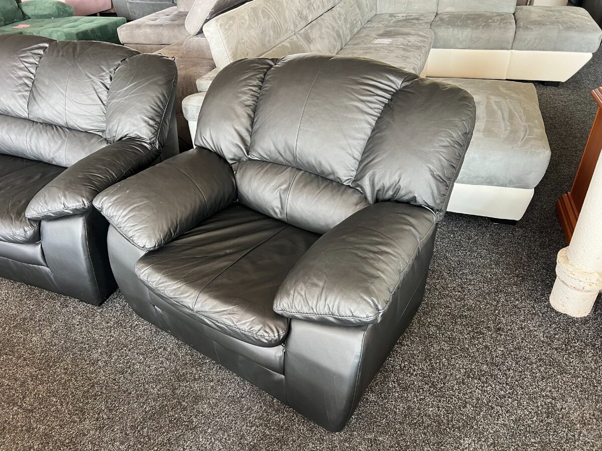Sedací souprava 3 + 2 + 1 - kůže - NEPOUŽITÁ - 6