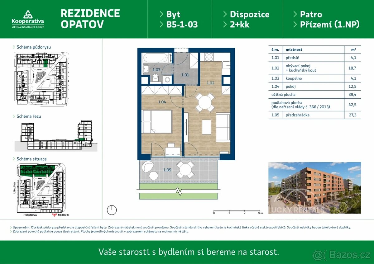 Novostavba 2+kk 42,5 m2 se zahrádkou | Rezidence Opatov - 6