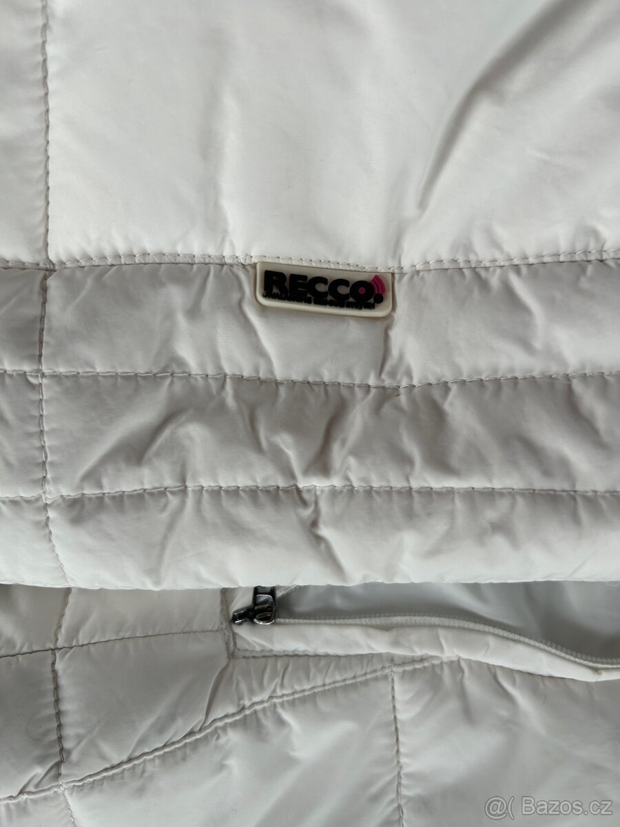 Krásná bílá bunda z husího a prachového peří vel. S - 6