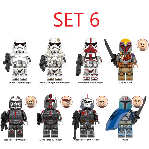 Rôzne figúrky Star Wars 3 (8ks) typ lego - nové - 6