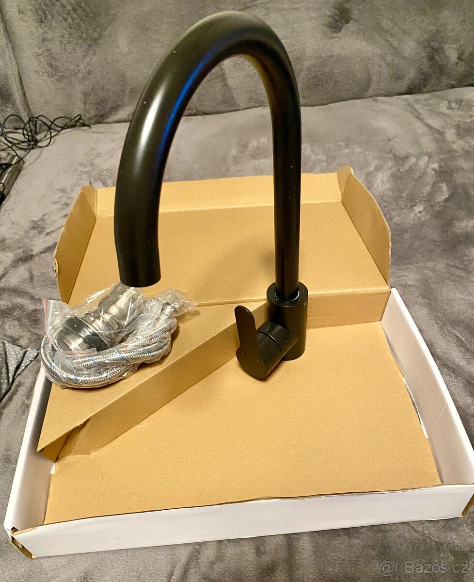 Černý granitový dřez AXIS Zonda s baterií - NOVÝ - 6