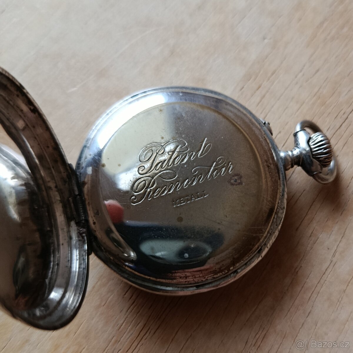 Starožitné stříbrné kapesní hodinky REMONTOIR - 6