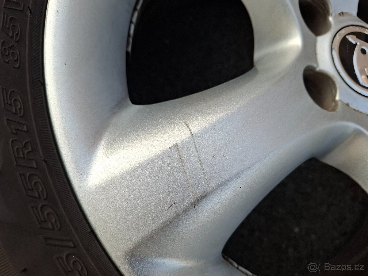 Alu kola 15" Skoda Antares 5x100 letni pneu 195/55R15 - 6