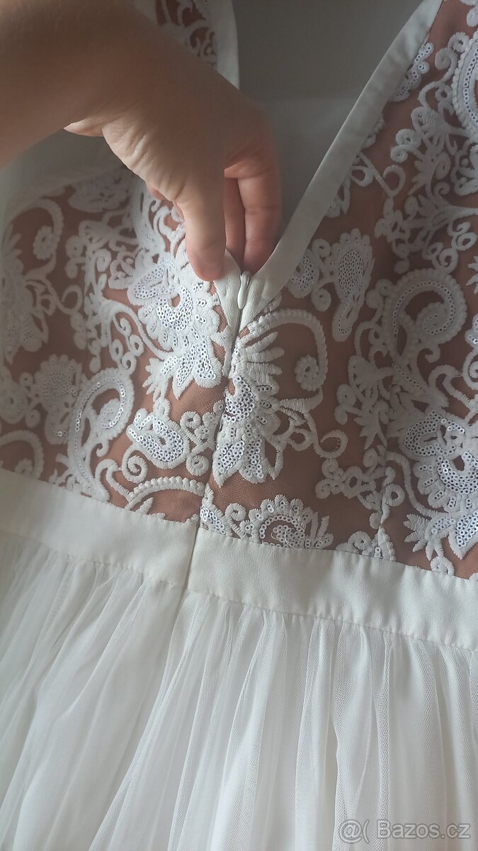 Prodám krásné bílé šaty - 6