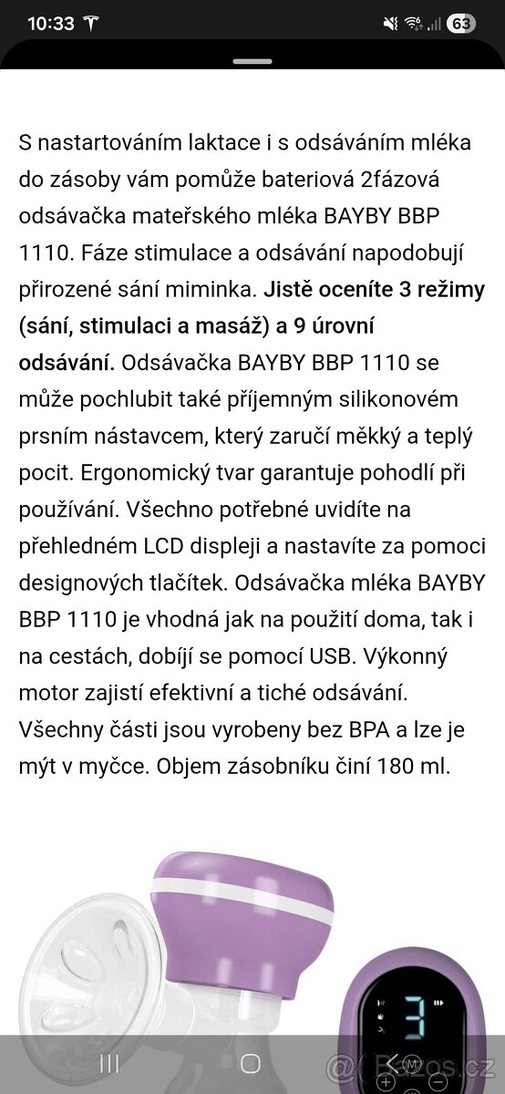 Bateriová odsávačka mleka - 6