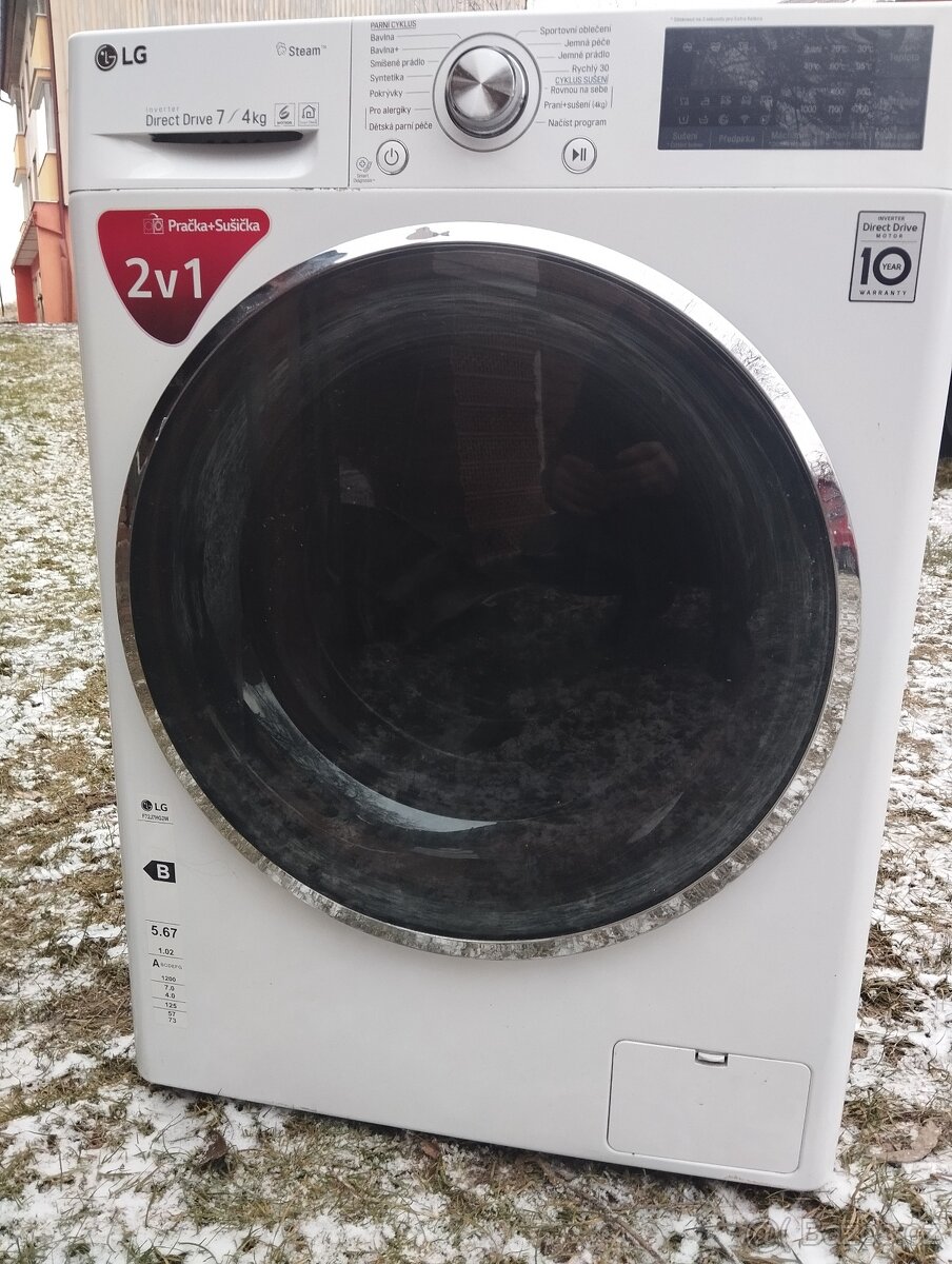 Pračka LG 2v1pěkný stav - 6