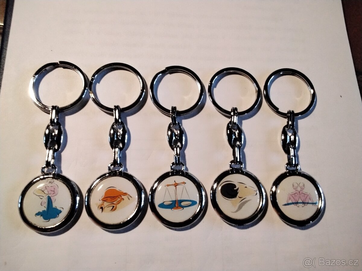 Přívěšky ke klíčům, kovové oboustranné - 6