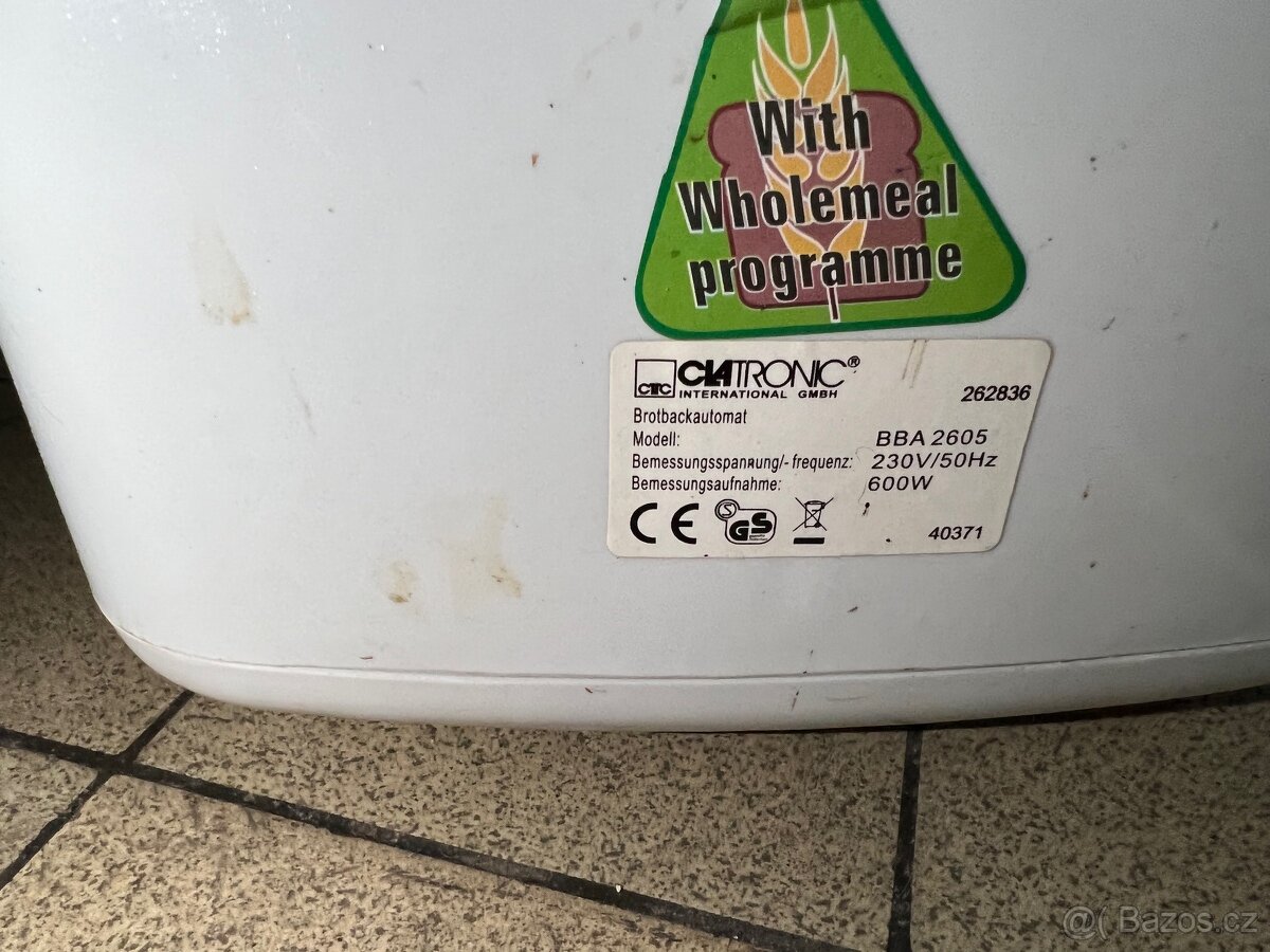Domácí pekárna Clatronic BBA 2605 - 6