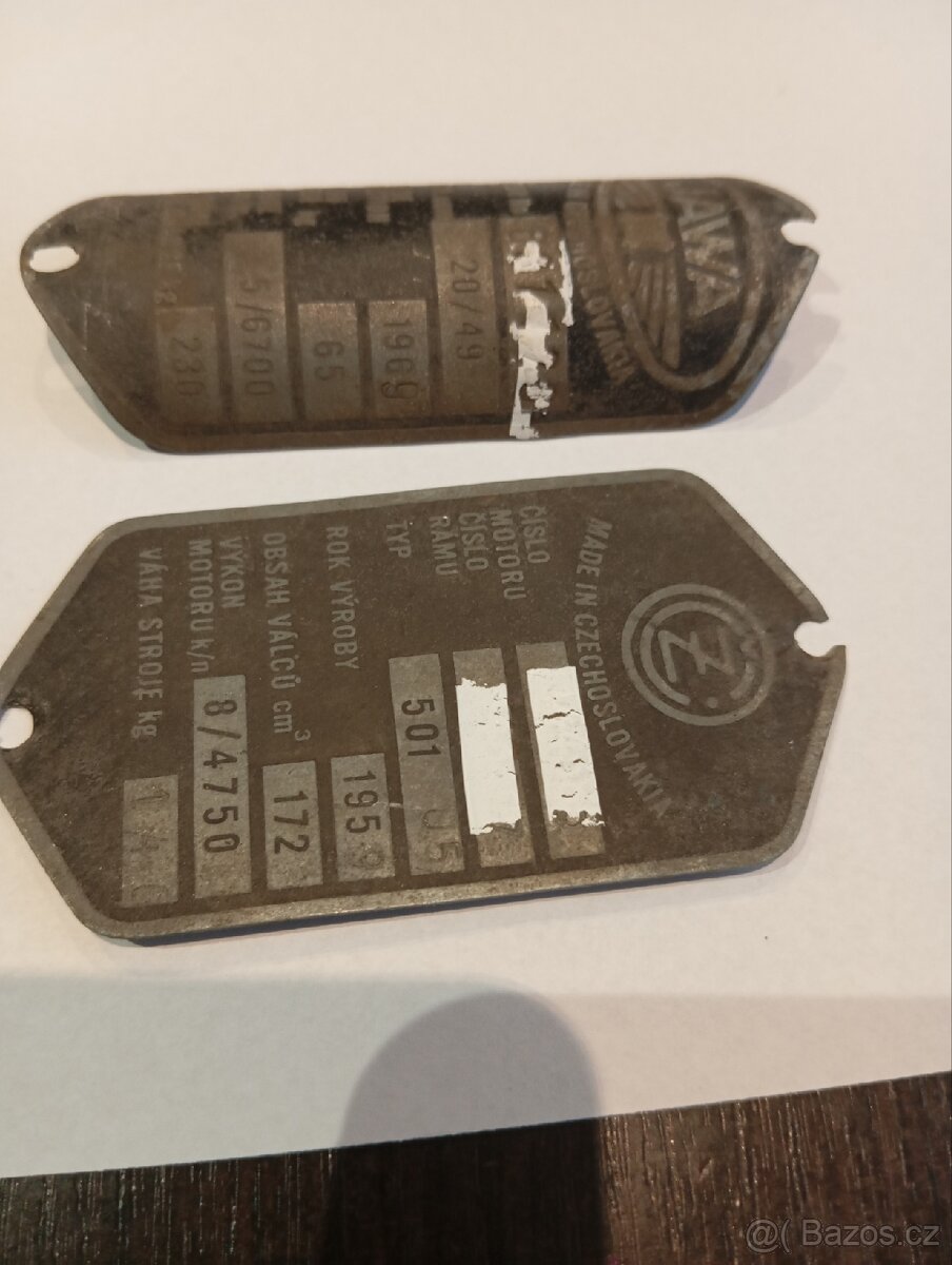 Štítky TP Jawa ČZ - 6