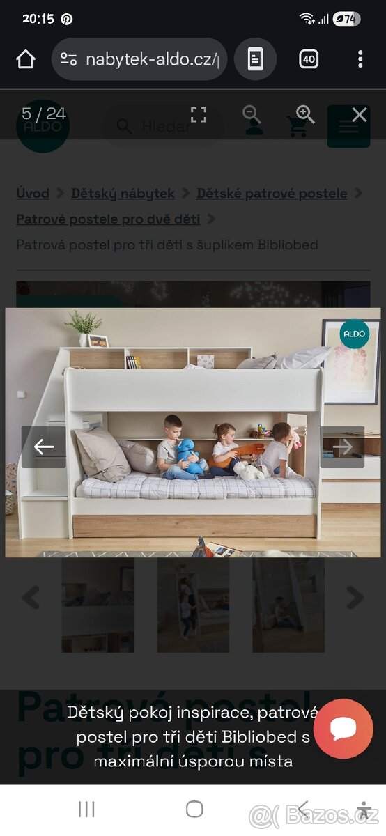 Palanda se schůdky (patrová postel) - 6