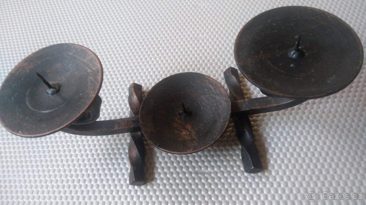 Svícen kovový, ruční práce - 6