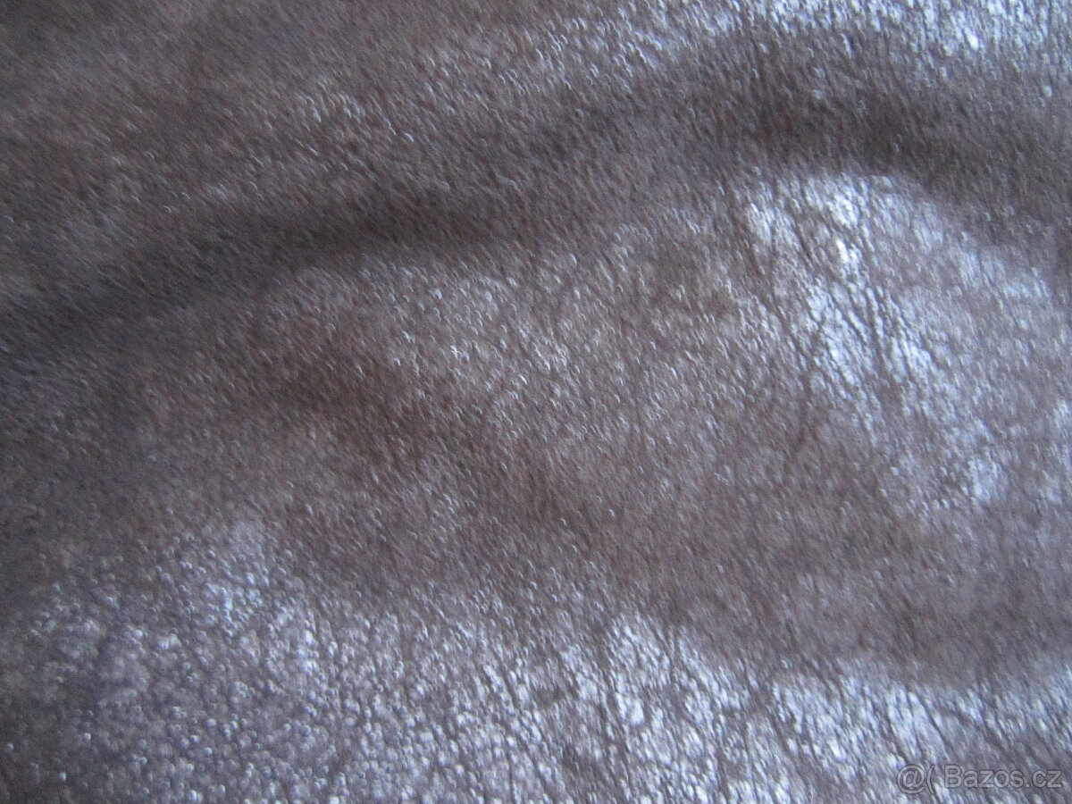 Zimní kabát s kožešinou uvnitř, M/L, zvenku semiš s patinou - 6