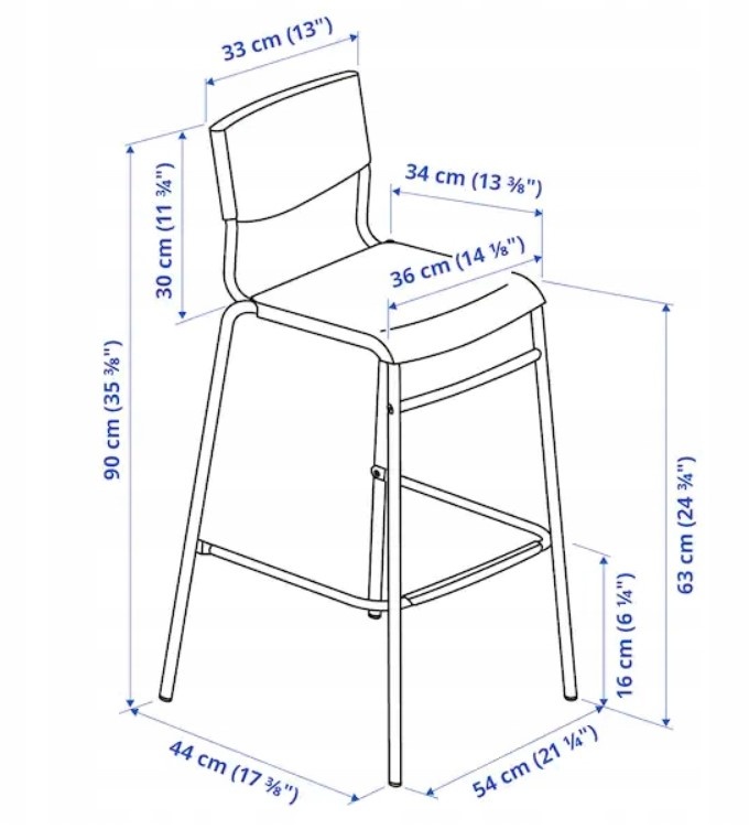IKEA STIG Barová stolička s opěrkou 2 kusy - 6