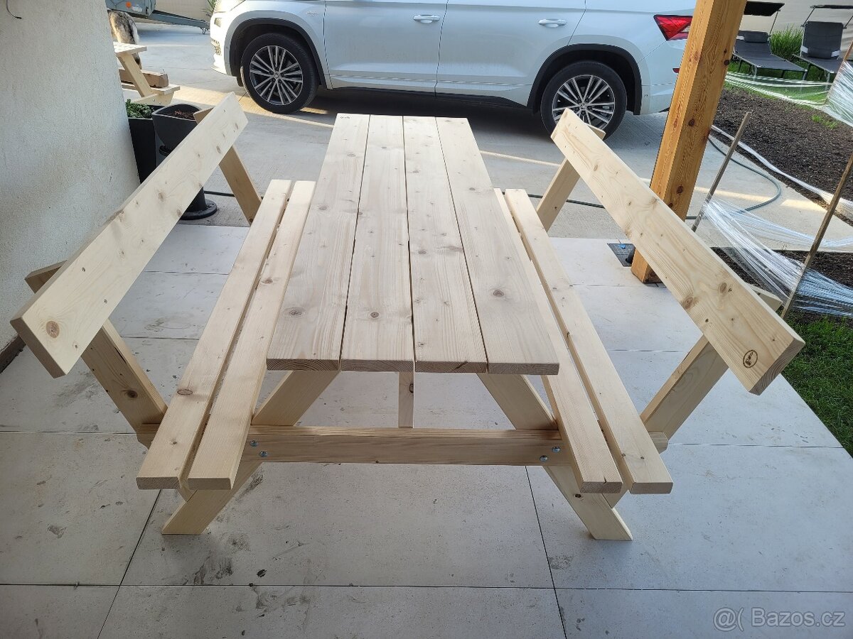 Pivní set, zahradní nábytek, stůl s lavicí do hospody, kempu - 6