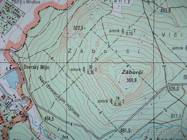 Vojenská profesionální tajná mapa Mirošov Brdy Jince ČSLA - 6