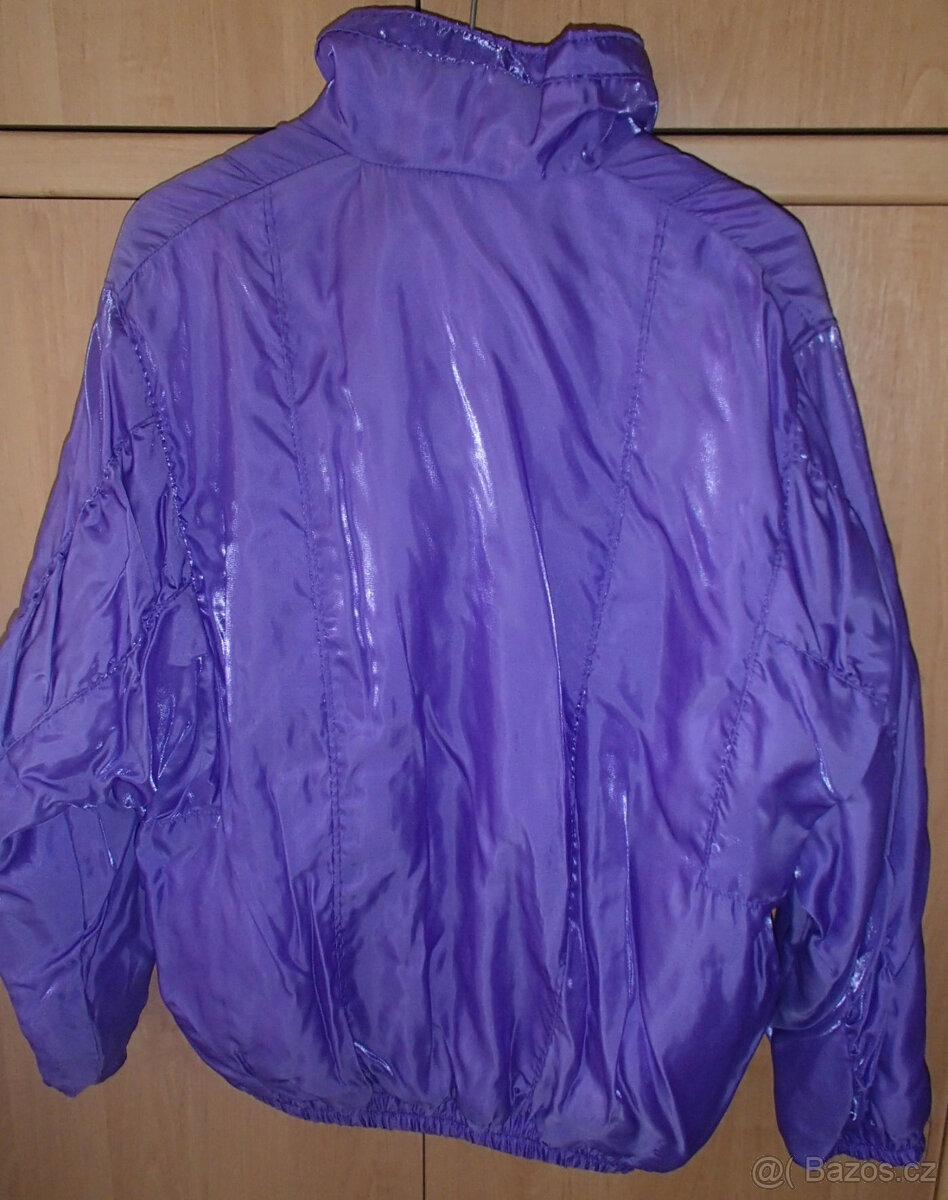 Dámský 3/4 kabátek 44-46, fialová bunda 38 a nová šála - 6