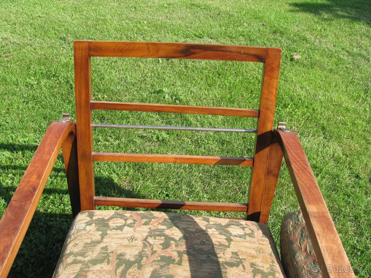 Polohovací křeslo Art Deco / 2ks / Halabala ? - 6