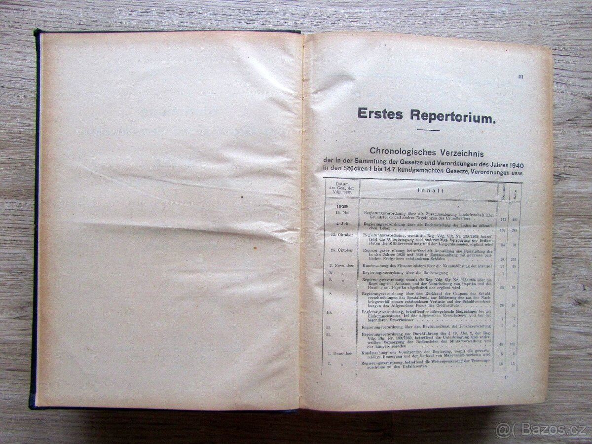 Sbírka zákonů a nařízení 1940 Sammlung se státním znakem - 6