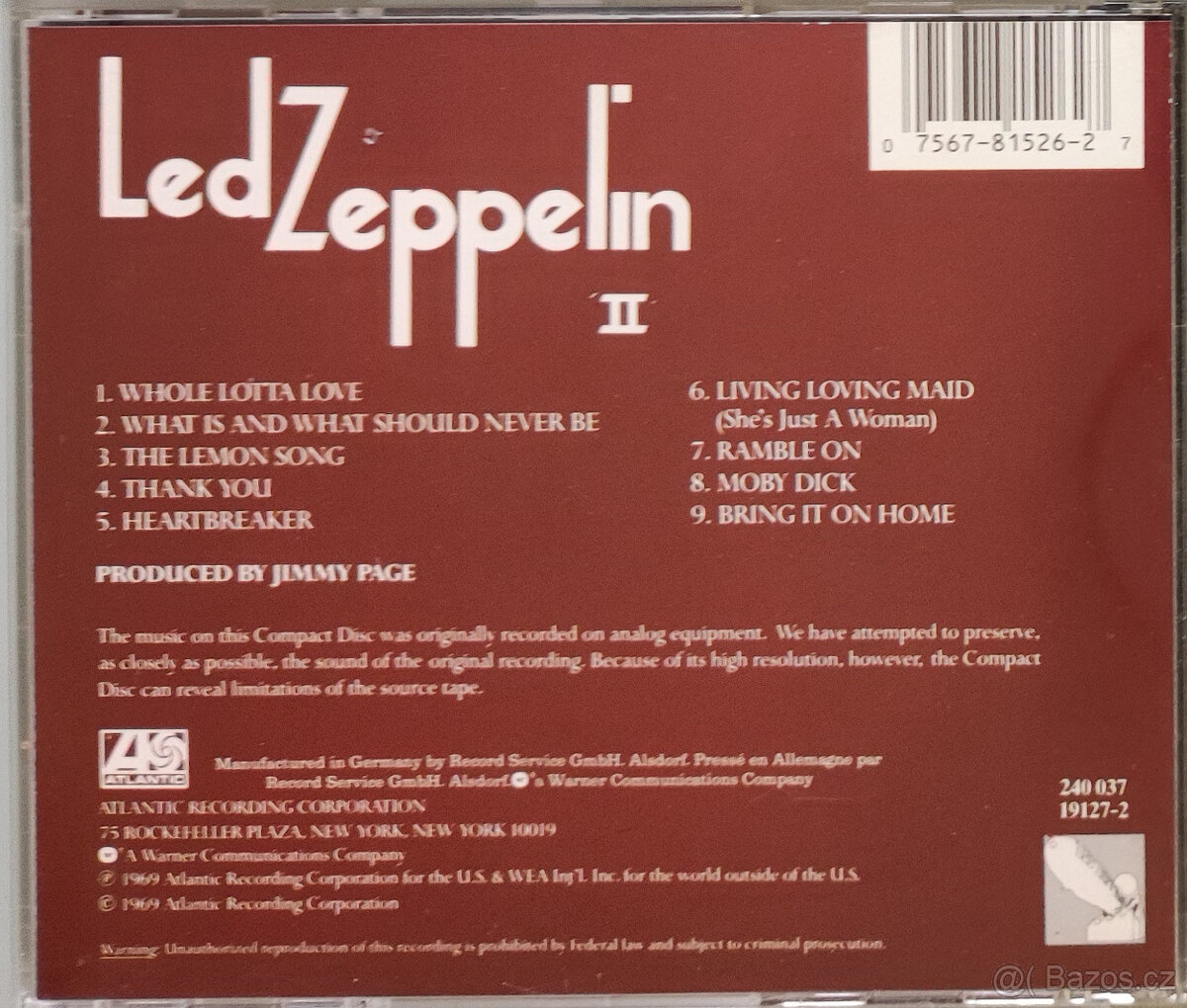 CD Led Zeppelin: I / II - 6