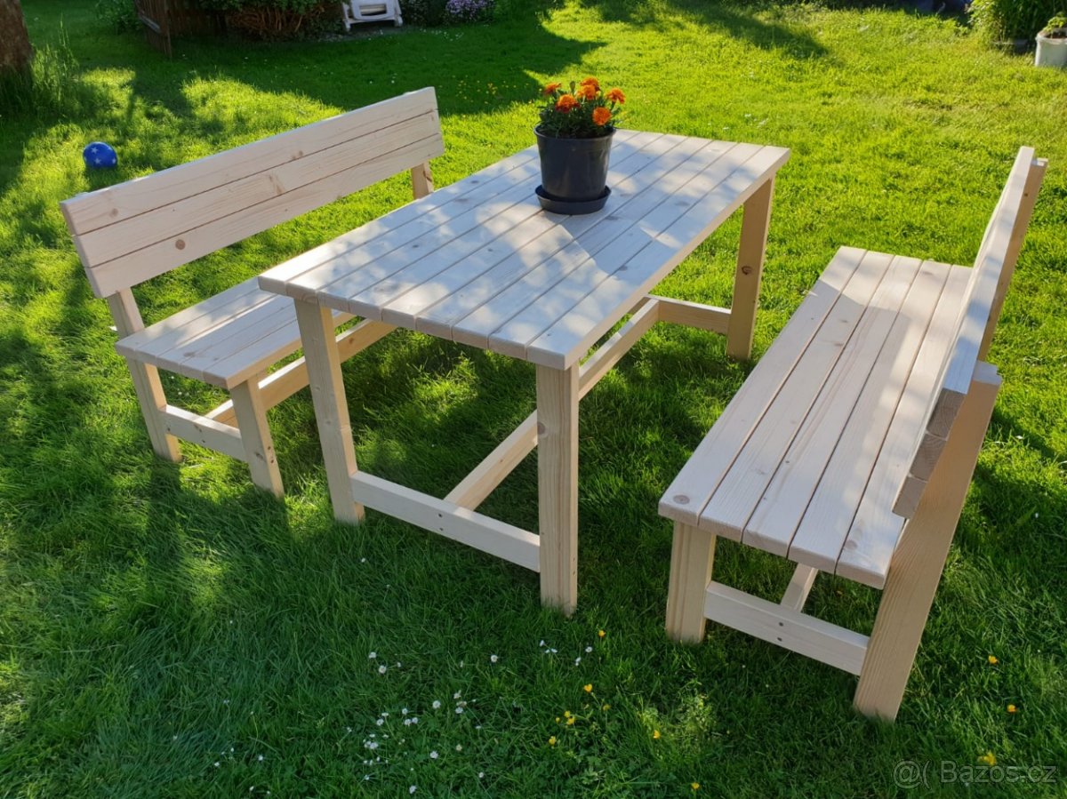 Zahradní set, stůl a lavice - 6