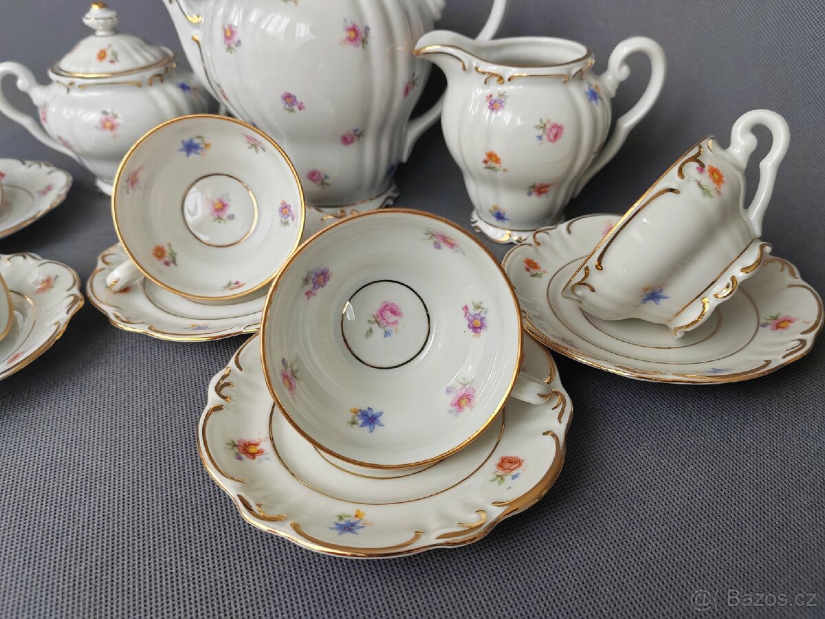 Úžasná porcelánová mokka souprava Otto Hädrich Witwe (OHW) - 6