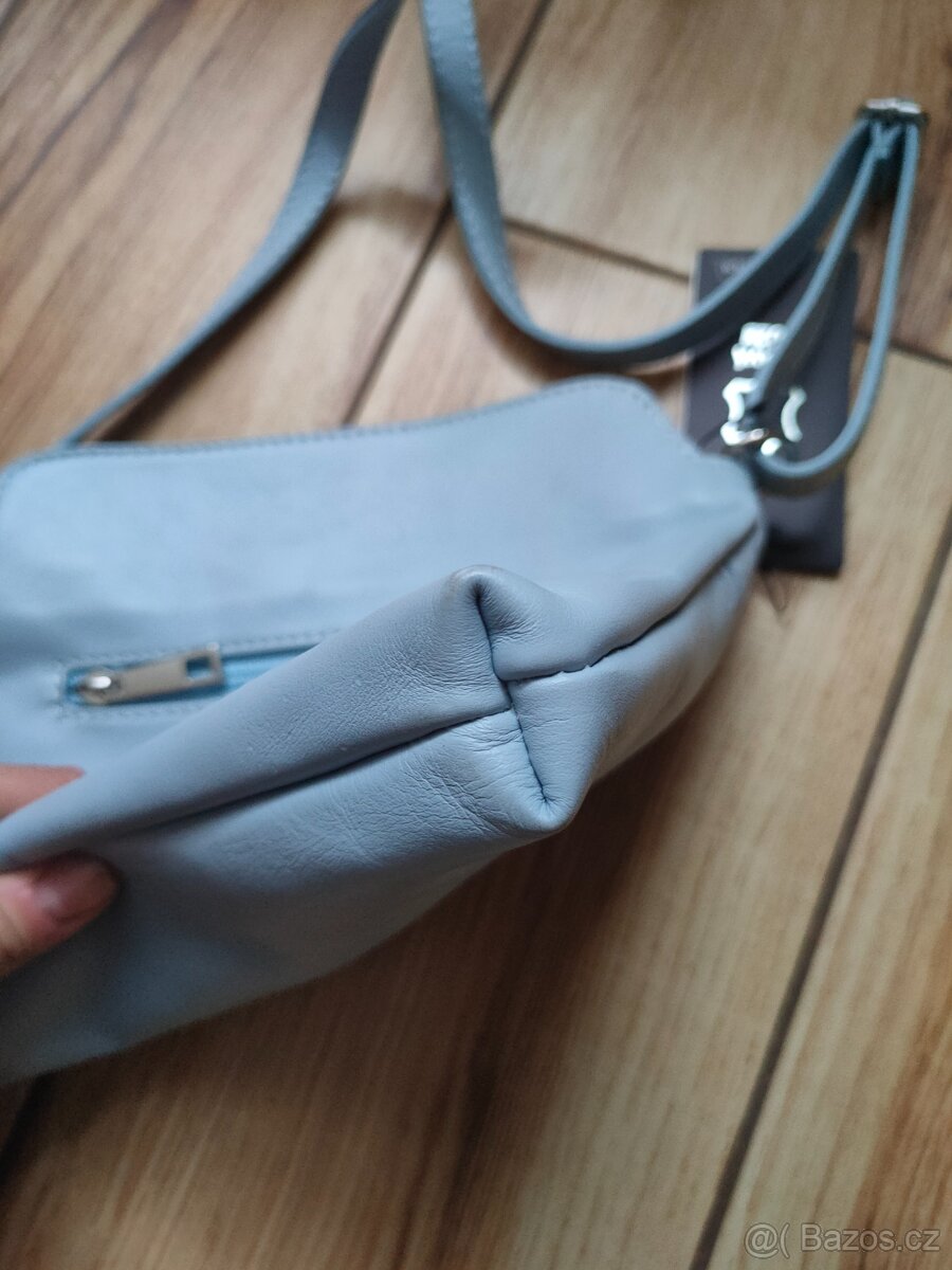 Nova modrá kožená crossbody kabelka - 6