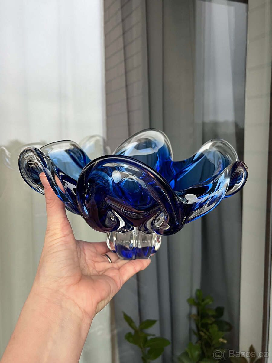 Mísa 25 cm, hutní sklo, Josef Hospodka Chřibská - 6