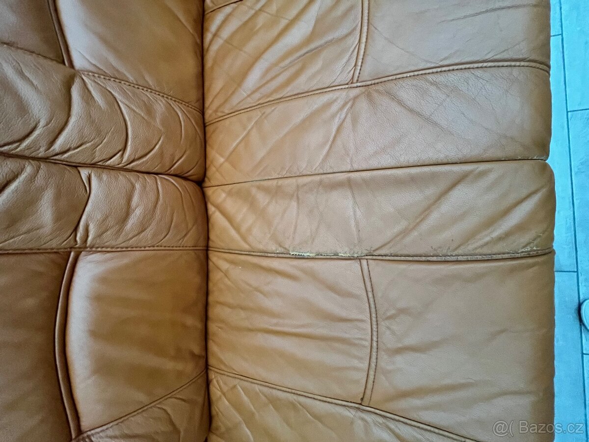 Kožená sedačka+ 2x křesla - 6