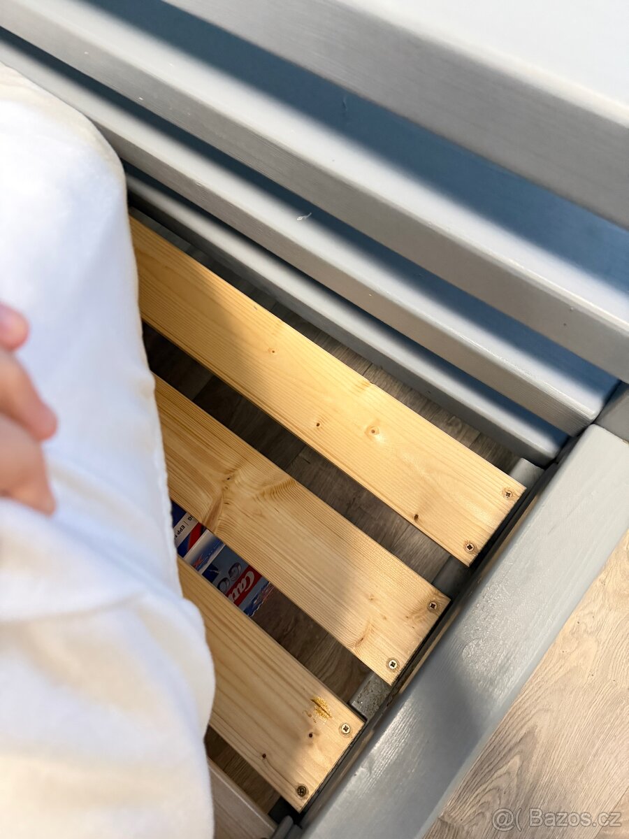 Dětská postel Benlemi domeček, šedá, masiv, top stav - 6