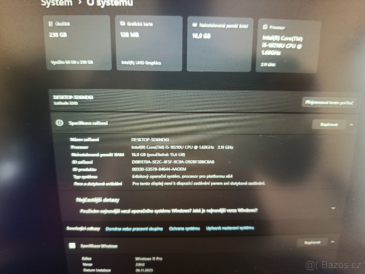 Dell 5510 i5 10.gen 16 RAM 256 SSD - 6