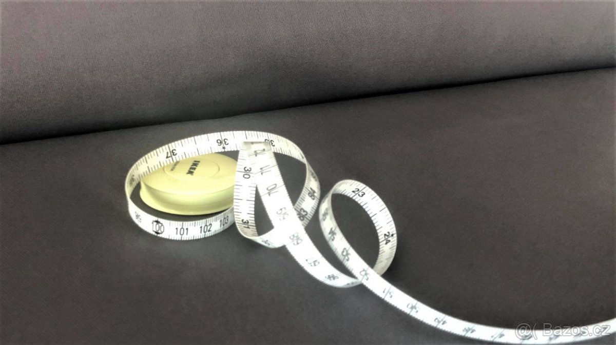 TKANINA v keprové vazbě - béžová / vínová / šedá - 6