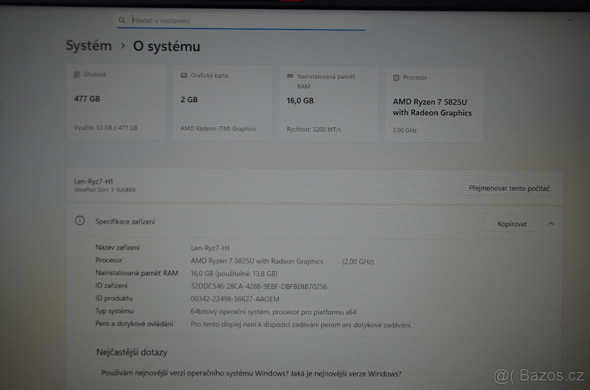 Lenovo IdeaPad Slim 3 Ryzen7/16GB/SSD 512GB M.2/záruka - 6