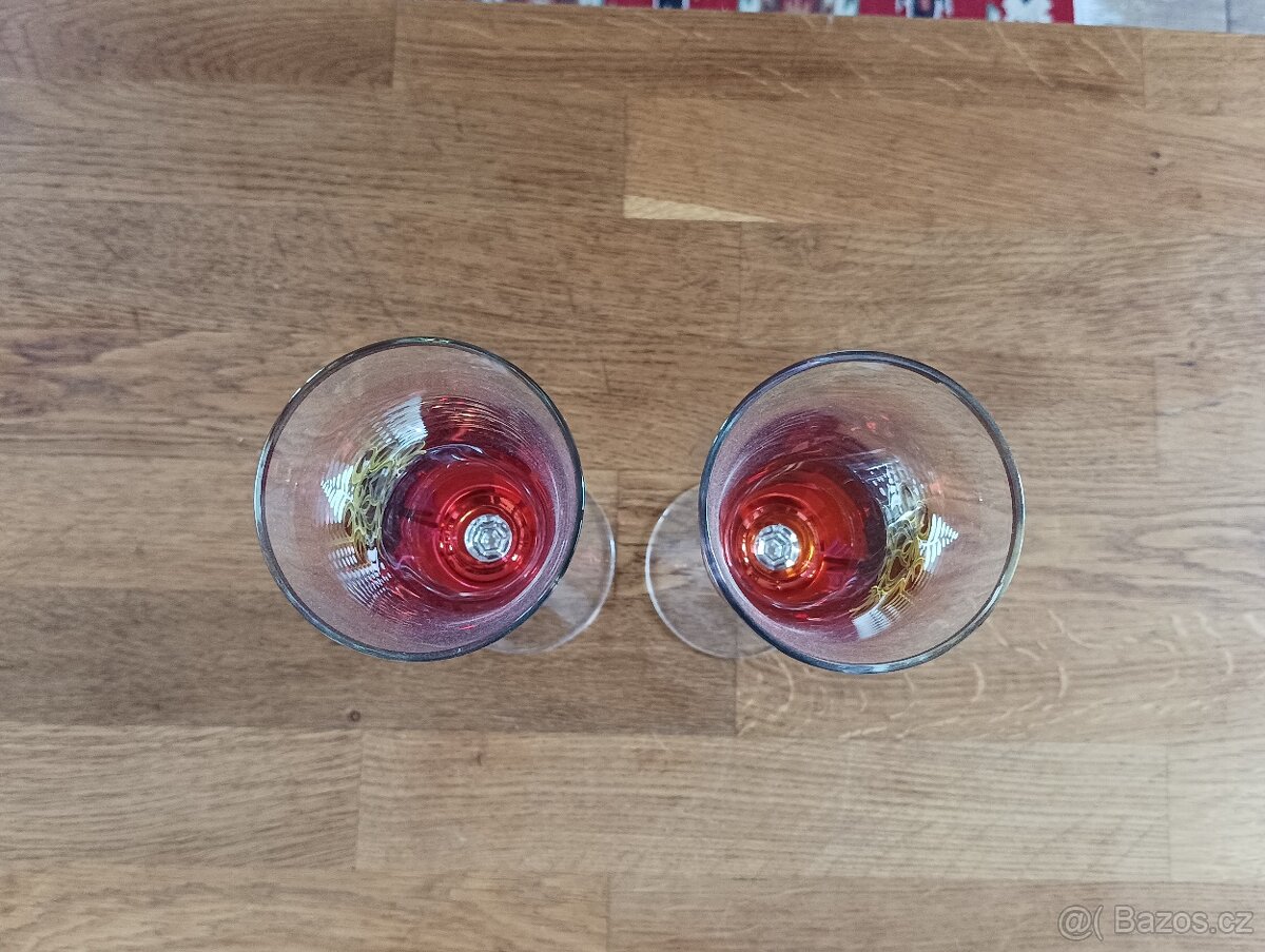 PÁROVÉ DEKOROVANÉ SKLENKY NA VÍNO - 6