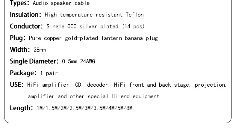 Audiocrast FC01 Hi-End repro kabel /5 m - 6