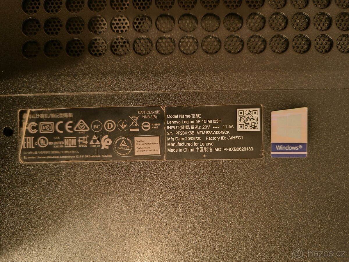 Herní notebook Lenovo Legion 5P-15IMH05H – RTX 2060 - 6