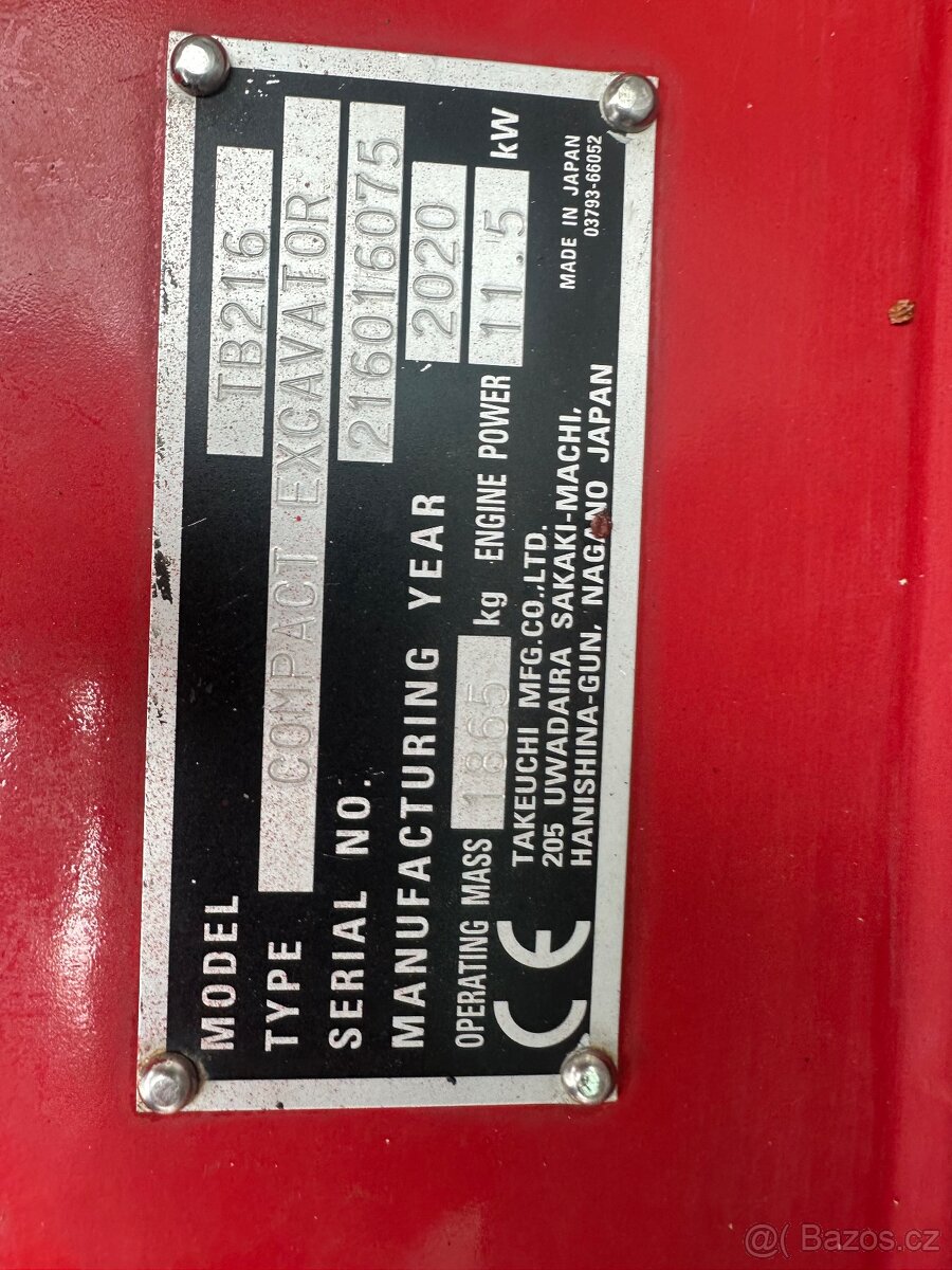Pásový minibagr Takeuchi TB216 - 6