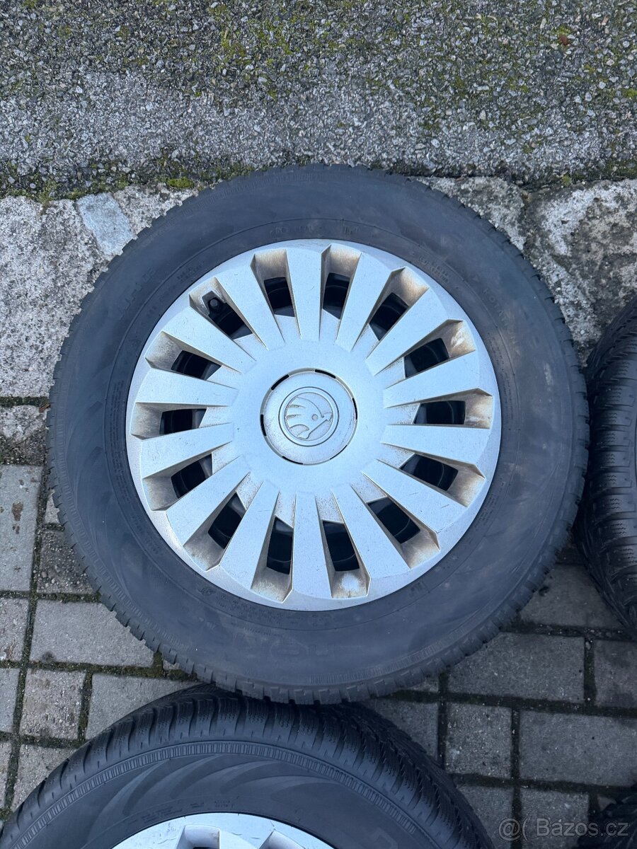 ORIGINÁL disky Škoda, Volkswagen R16, 5x112 - ZIMNÍ PNEU - 6