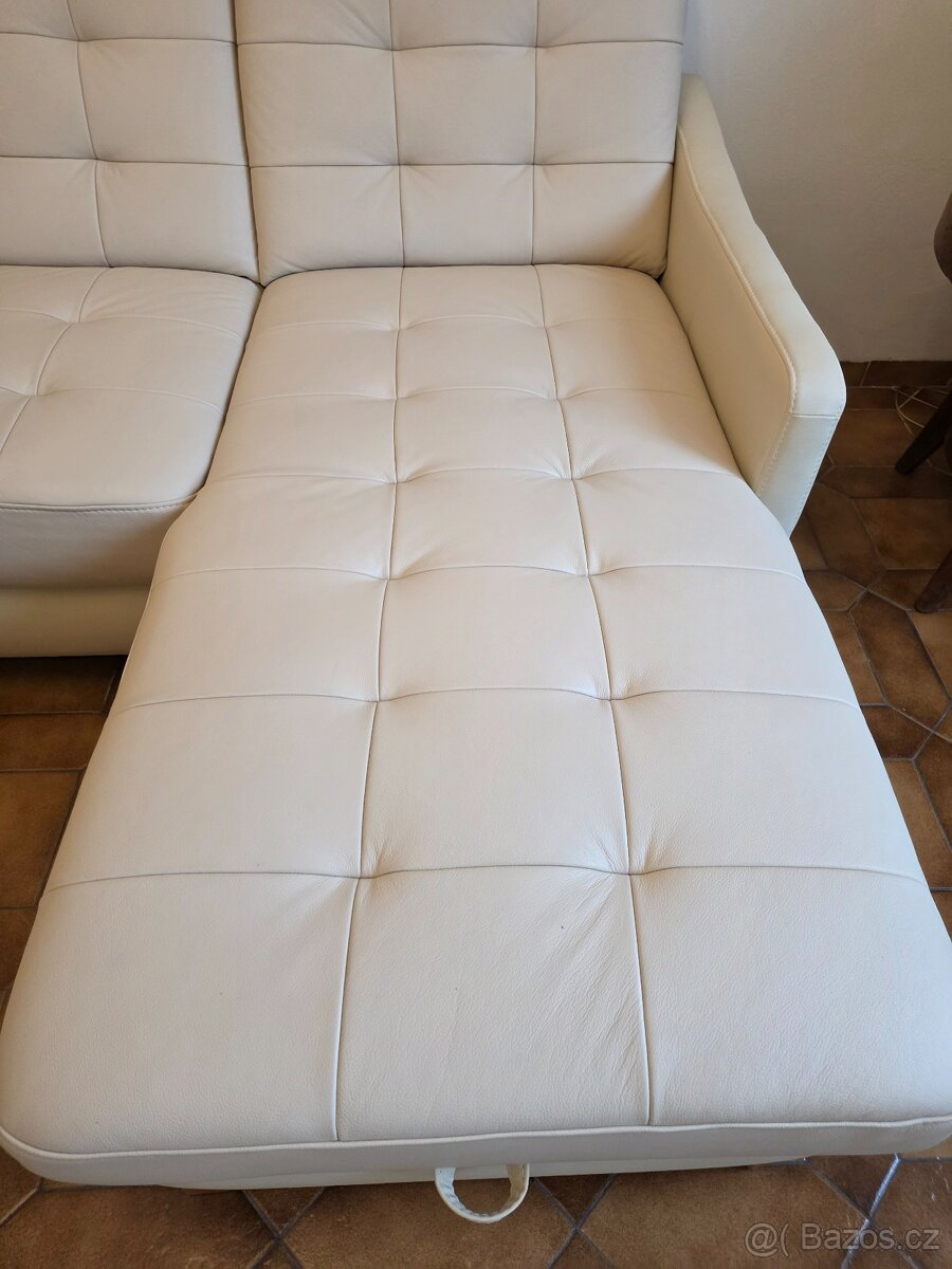 Nova kozena rozkladaci sedacka bezova - 6