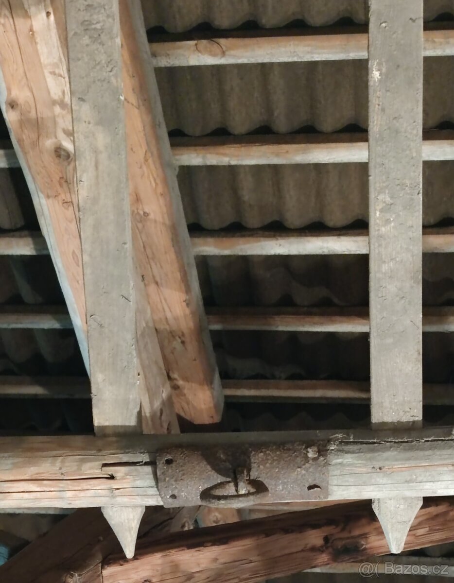 Žebřiny, žebřiňák historické, dřevo, kování - 6