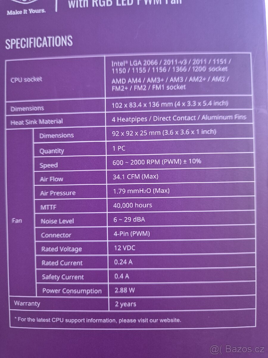 Chladič procesoru CoolerMaster Hyper H410R RGB - 6